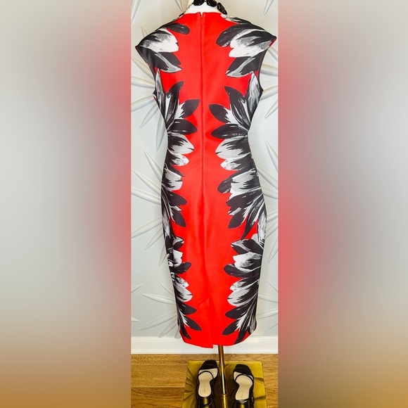 NY & Company SZ M black/red/gray sleeveless dress w/rear concealed zip, v-neck - Picture 5 of 6